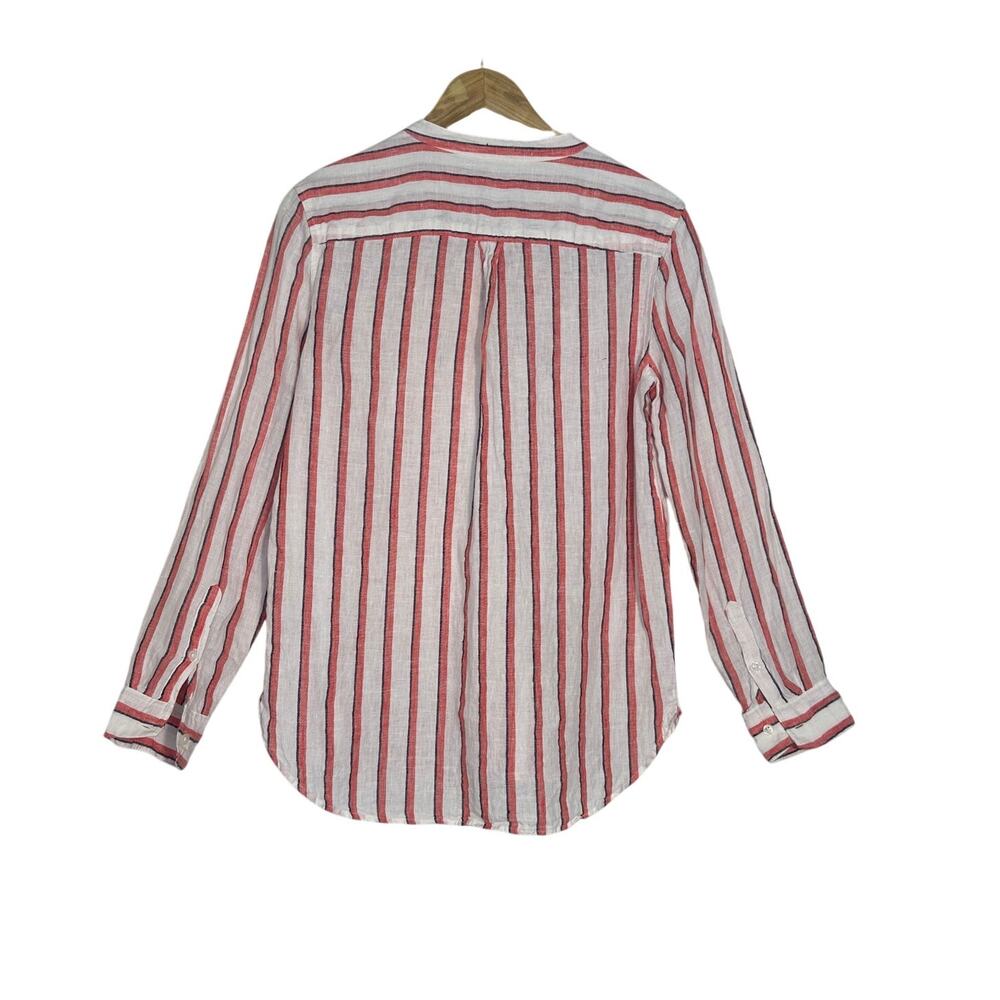 Gap 100% Linen Red Striped Linen Popover Tunic, Beachy Coastal‎ Nautical Small - Picture 2 of 9